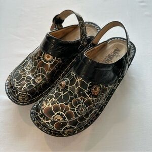 Alegria Seville Clog in Black Gerber Patent Sz EU 38 US 7.5